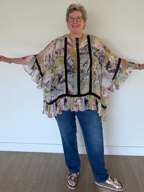Etro silk chiffon poncho